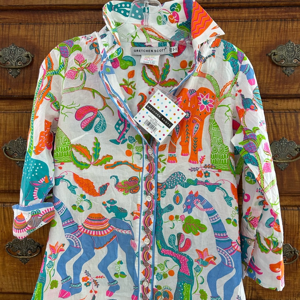 NWT Gretchen Scott Boyfriend Shirt  XXS